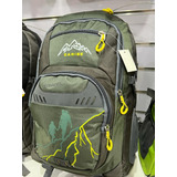 Mochila Grande Trekking Camping 50 Litros Impermeable Color Verde