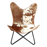 Home Decor - Silla De Cuero Genuino Con Brazo De Mariposa  