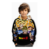 Sudadera Con Capucha Niño Goku Dragon Ball Moda Full Print 