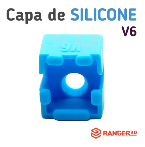 Capa De Silicone Azul Para Bloco V6 20mm Impressora 3d