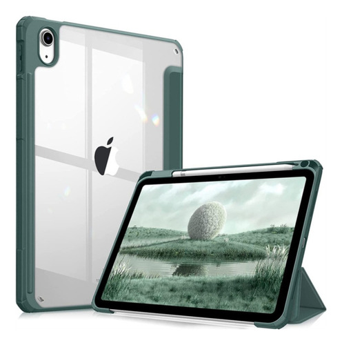 Estuche Smart Case Cristal Transparente + Vidrio Para Tablet