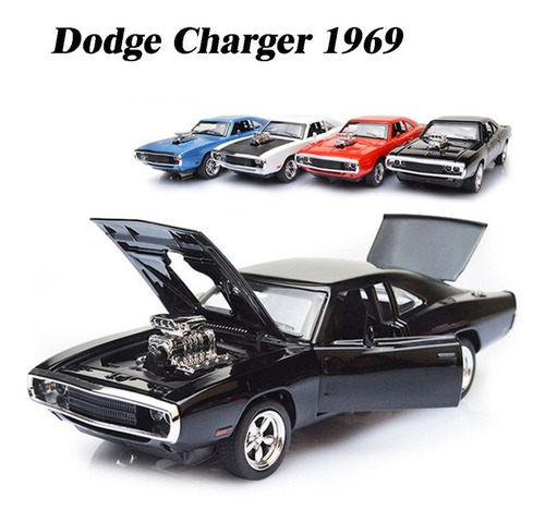 Dodge Charger 1969 Rapido Y Furioso Muscle Clásico 1:32 Color Negro