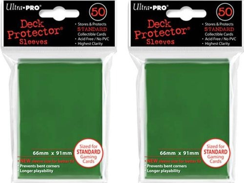 100x Ultra Pro Protectores De Cubierta Verde Mangas Estandar