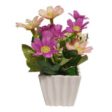 Planta Artificial Flor Con Maceta Colores M6 - Sheshu Home