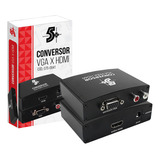 Conversor Vga 5+ 075-0841 Para Saida Hdmi Com Audio Vga/hdmi Premium