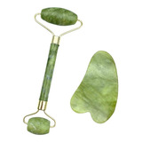 Gua Sha Facial Y Rodillo De Jade Masajeador Antiarrugas