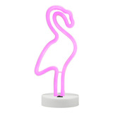 Lampara Escritorio Buro Noche Luz Led Neon Diseño Flamingo