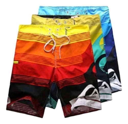 Kit 3 Bermudas Surf Secagem Rápida Shorts Tactel 