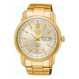 Relógio Seiko 5 Automatic Masculino Snkp20b1 Fundo Dourado