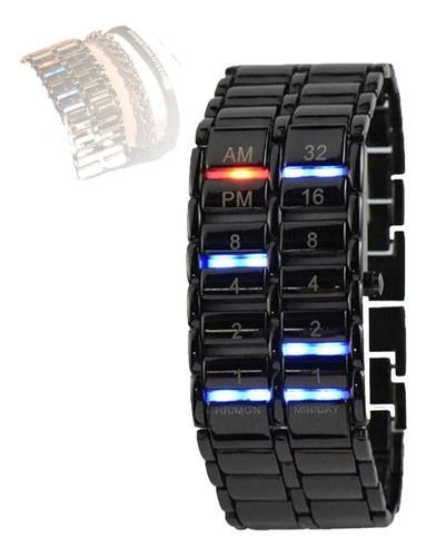 Binario Reloj De, Unisex Binario Led, Material De Aleación