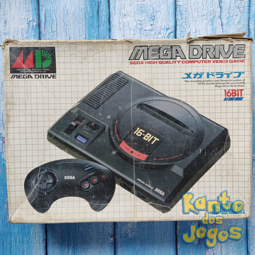 Console Sega Mega Drive Na Caixa Japonês Preto