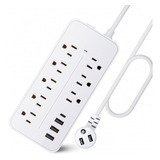 Multicontactos Adaptador De Corriente 8 Ac 3usb 1 Usb Tipo C