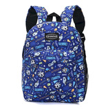 Mochila Chica Azul Futbol Score Nene Infantil 12 Pulgadas Diseño De La Tela Estampado