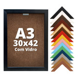 Kit 10 Moldura A3 30x42 P/ Parede C/ Vidro