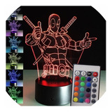 Deadpool Lámpara Led Multicolor Personaliza+ Control Regalos