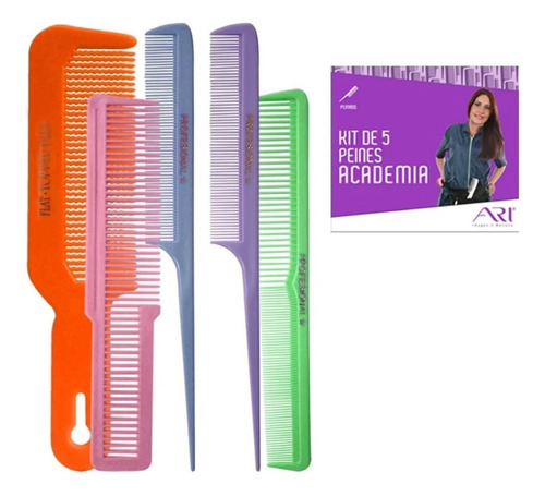 Kit 5 Peines De Corte Para Estudiantes Estética, Barbería