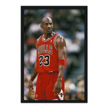 Quadro Decorativo Michael Jordan Basquete Nba Moldur 60x43cm