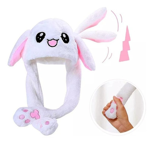 Gorro Peluche Levanta Orejas Conejo Unicornio Infantil Niña