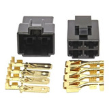 1 Conector 4 Vias Macho Femea Acompanha Terminais C/ Trava