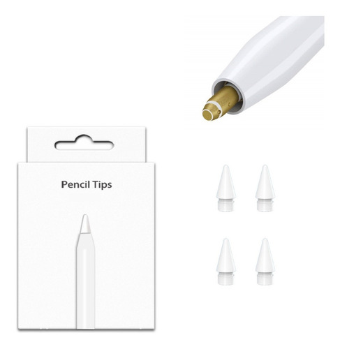 Ponteira Ponta Nib Reposição - 4 Un - P/ Apple Pencil 1 E 2