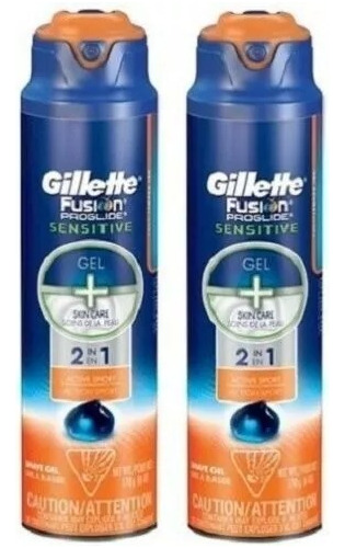Gillette Gel De Afeitar Fusion Proglide Sensitive,pack 2 Pzs