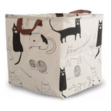 Cesto Organizador De Ropa Cuadrado 32x32x32cm Gatitos Hogar