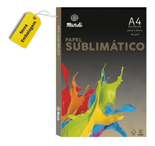 Papel Sublimático Globinho Mundi Premium A4 100 Folhas