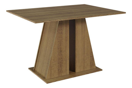 Mesa De Jantar Retangular Com Tampo De Madeira 5383 R Madesa Cor Rustic