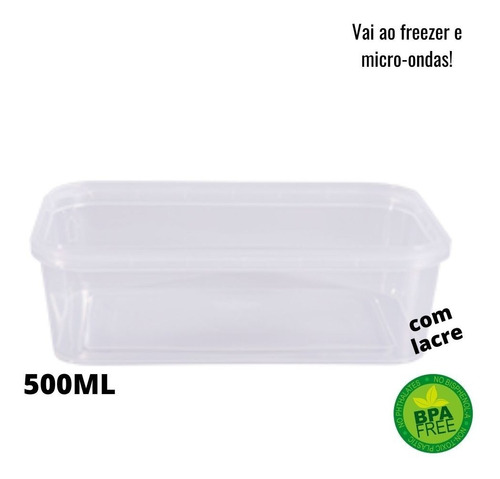 30un Pote Descartável 500ml Lacre Freezer Microondas Marmita