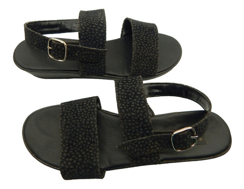 Zapatos Sandalias Cuero Carpincho Color Negro T39 Usadas.