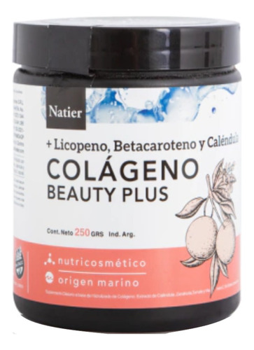 Colageno Beauty Plus - Natier X 250 Gr - Origen Marino Sabor Sin Sabor