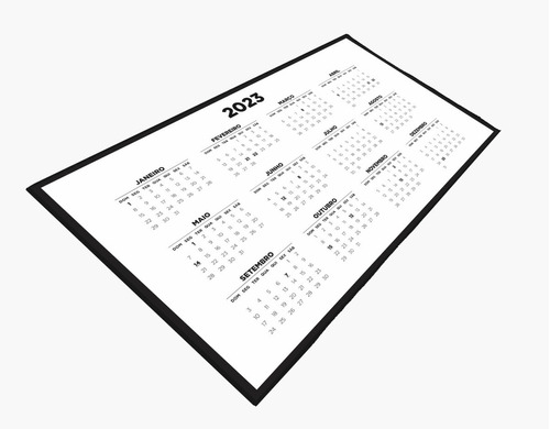 Mouse Pad Grande Calendário 2023 60x30cm Presente Natal Ano