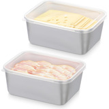 Bstkey 2 Recipientes De Queso Para Refrigerador, Recipiente 