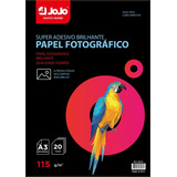 Papel Fotográfico Glossy Adesivo A3 115g Premium 100 Folhas 