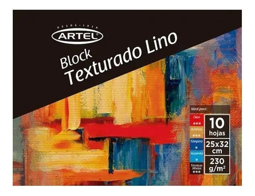 Block Texturado 10 Hojas Para Oleo O Acrilico Artel