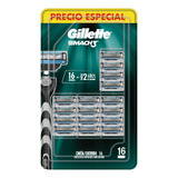 Carga Para Aparelho De Barbear Gillette - Mach 3 16 Unidades