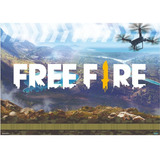 Painel Retangular Sublima Tecido 1x1,5 Free Fire Licenciado