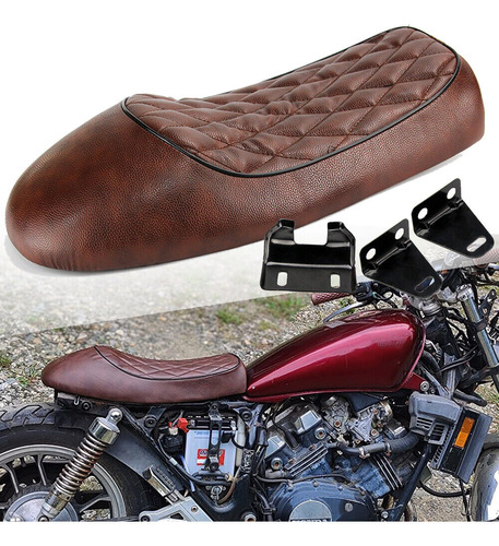 Universal Flat Hump Saddle Cafe Racer Seat Pad For For H Aam