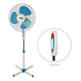 Ventilador De Pie Adir 2073 Blanco Con 3 Aspas Color  Azul De  Plástico, 16  De Diámetro 120 v