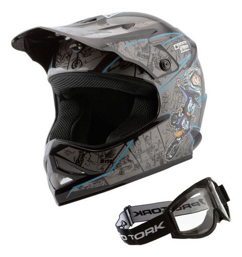 Capacete Infantil Enduro Off Road Trilha Moto Cross Tam 54