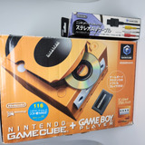 Console Gamecube Game Cube Laranja + Game Boy Player + Cabo Av + 2 Jogos, Tudo Na Caixa Original Com Berço
