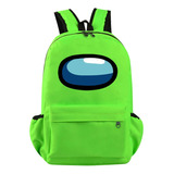 Mochila Escolar Porta Computadora 17 Among Us Verde