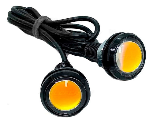 Guiños Led Para Moto - Con Lupa - Ojo De Aguila Ambar X 2