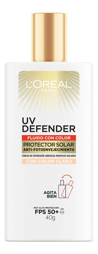 Protector Solar Loreal Paris Fps50+ Uv Defender Fluido 40gr