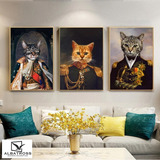 Quadro Decorativo - Gatos Felinos Imperadores Moderno Sala  