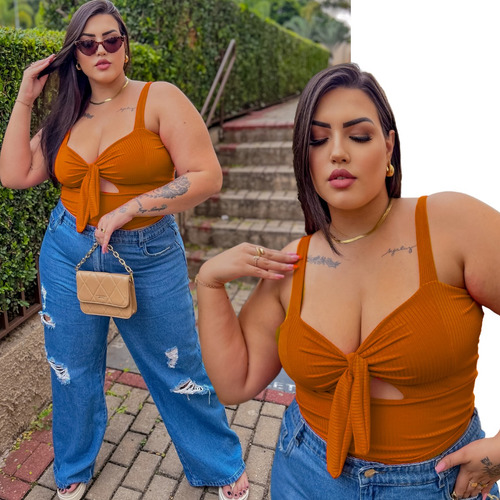 Blusinha  Feminina G1 G2 Top Cropped Plus Size Sexy