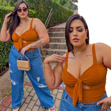 Blusinha  Feminina G1 G2 Top Cropped Plus Size Sexy