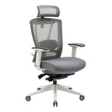 Silla De Escritorio Ofik H1 Ergonómica  Gris Y Blanca Con Tapizado De Mesh