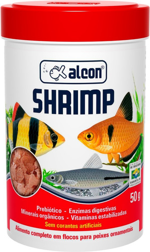 Alcon Shrimp Alimento Completo Peixes Pequenos Flocos 50g