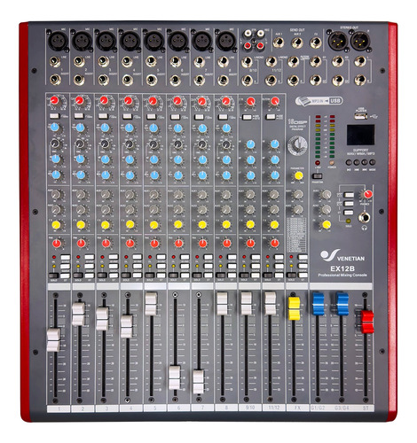 Venetian Audio Vx12b Consola 12 Canales Mixer Efecto Digital